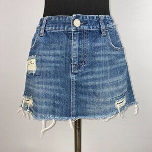 American Eagle Denim Jean Skirt Women's Waist Approx. 30.5'' Mini Distressed Y2K